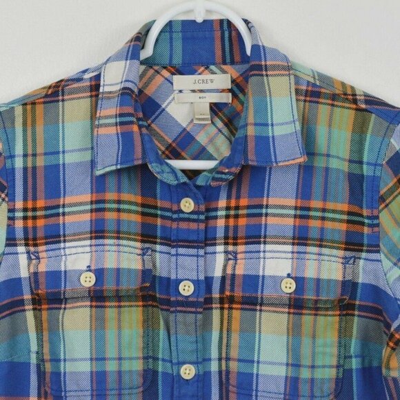 J.CREW Tops - J Crew Boy Shirt sz 00 Long Sleeve Button Up Plaid